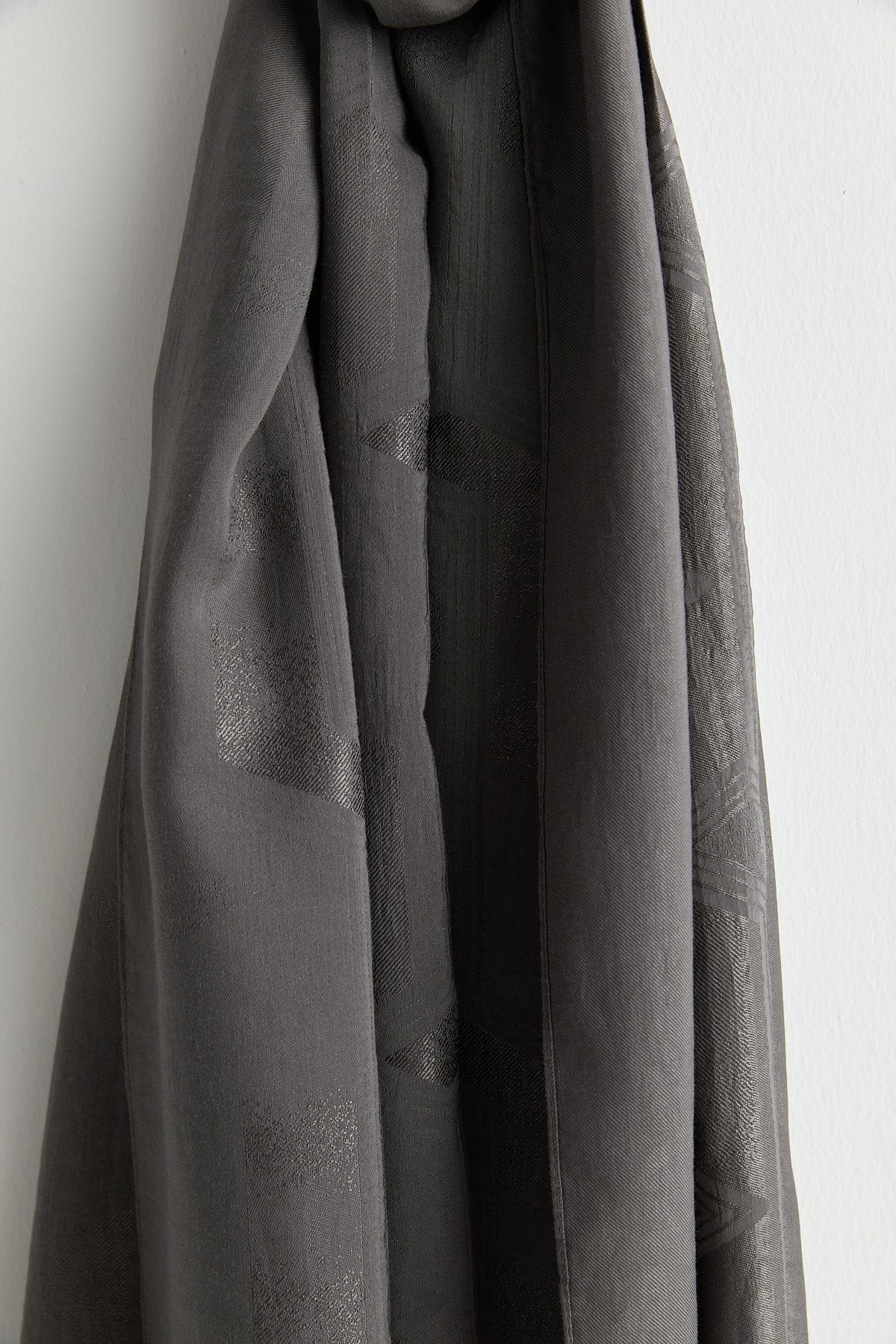 Patterned Cotton Naia Lyocell Scarf - Dark Grey