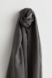 Patterned Cotton Naia Lyocell Scarf - Dark Grey
