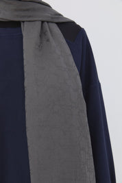 Patterned Cotton Naia Lyocell Scarf - Dark Grey