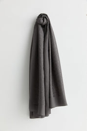 Patterned Cotton Naia Lyocell Scarf - Dark Grey