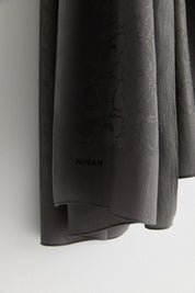 Patterned Cotton Naia Lyocell Scarf - Dark Grey