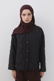 Patterned Cotton Naia Lyocell Scarf - Plum