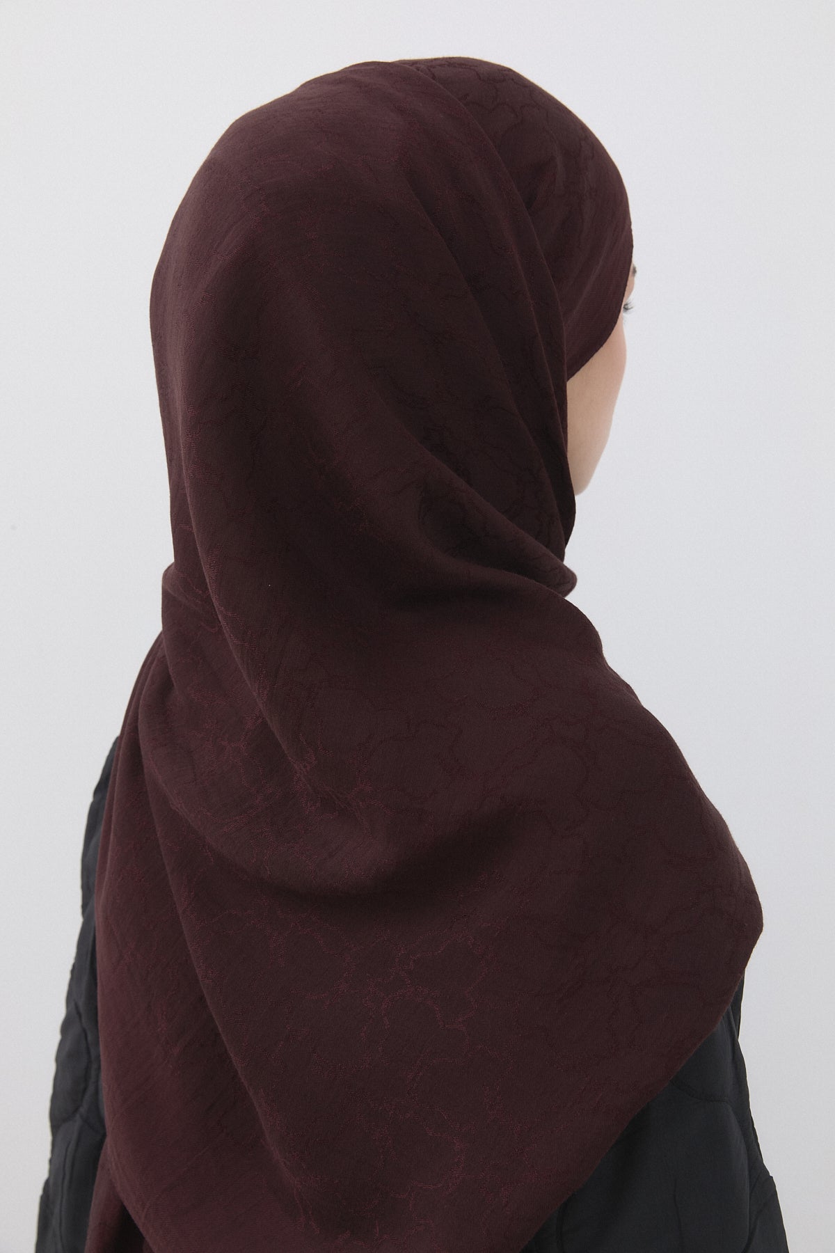 Patterned Cotton Naia Lyocell Scarf - Plum