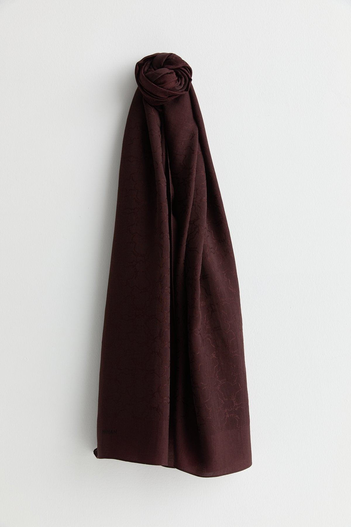 Patterned Cotton Naia Lyocell Scarf - Plum