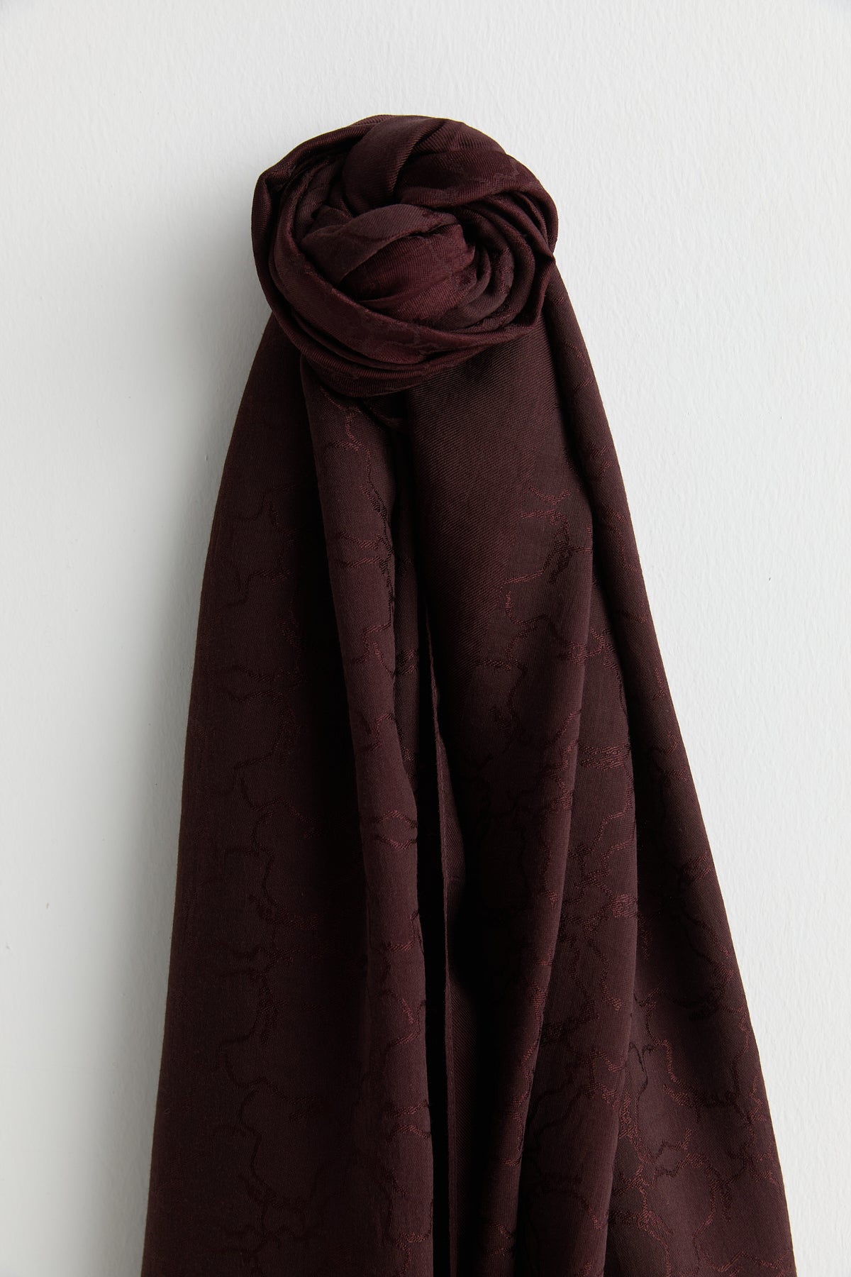 Patterned Cotton Naia Lyocell Scarf - Plum