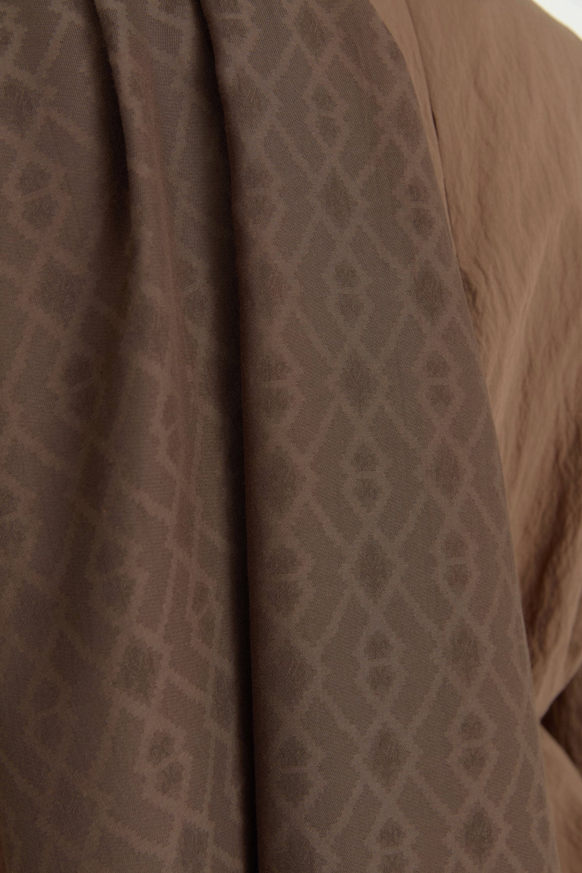 Patterned Cotton Shawl - Dark Brown