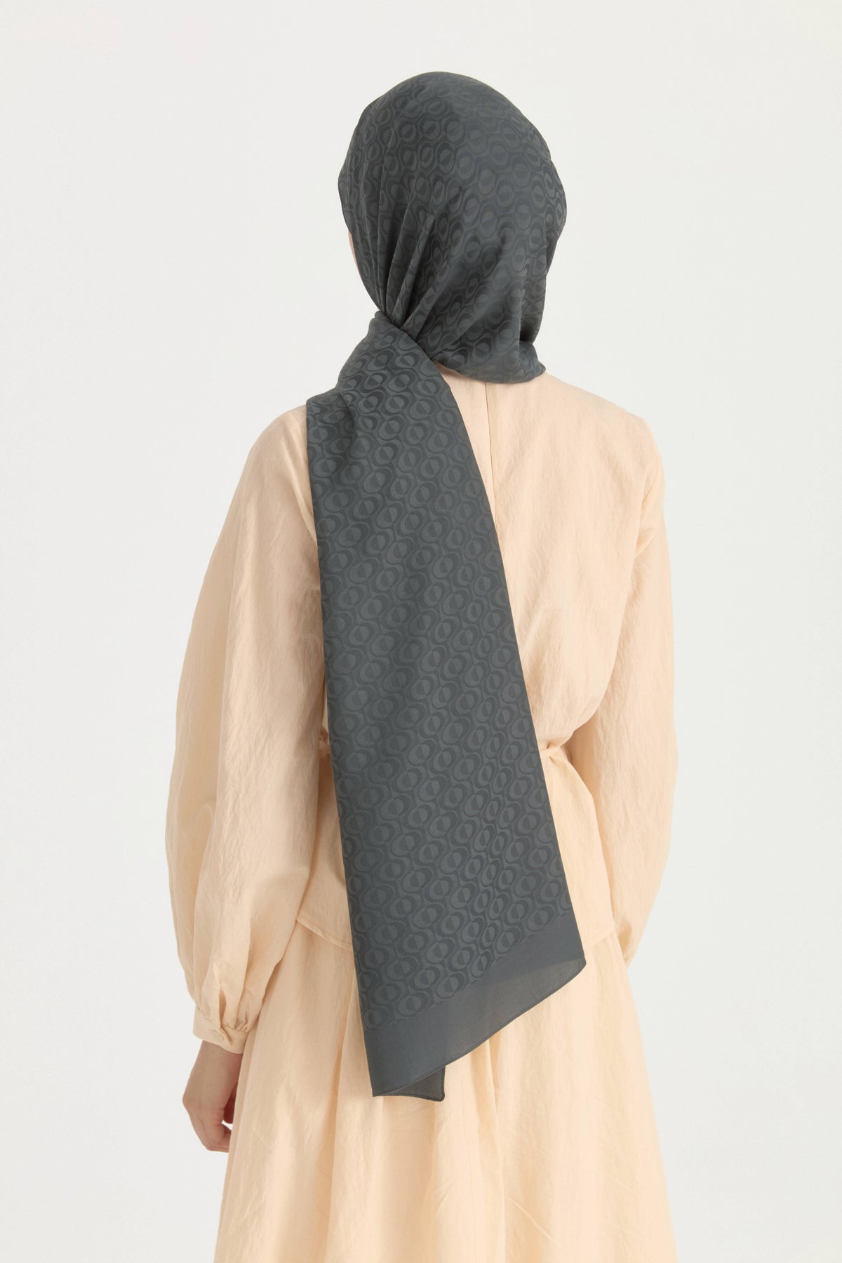 Patterned Cotton Shawl - Anthracite
