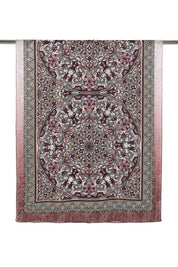 Desenli Pamuk Şal - Bordo