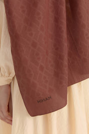 Patterned Cotton Shawl - Chocolate
