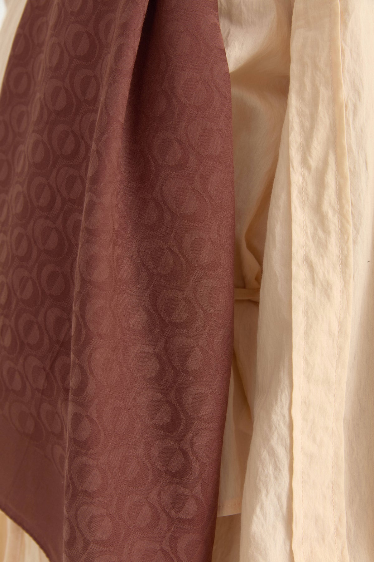 Patterned Cotton Shawl - Chocolate
