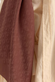 Patterned Cotton Shawl - Chocolate