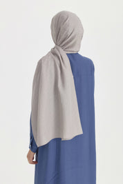 Patterned Cotton Shawl - Grey