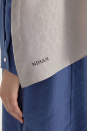 Patterned Cotton Shawl - Grey