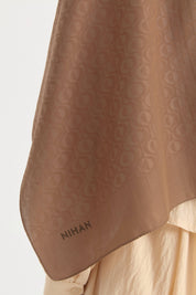 Patterned Cotton Shawl - Coffee