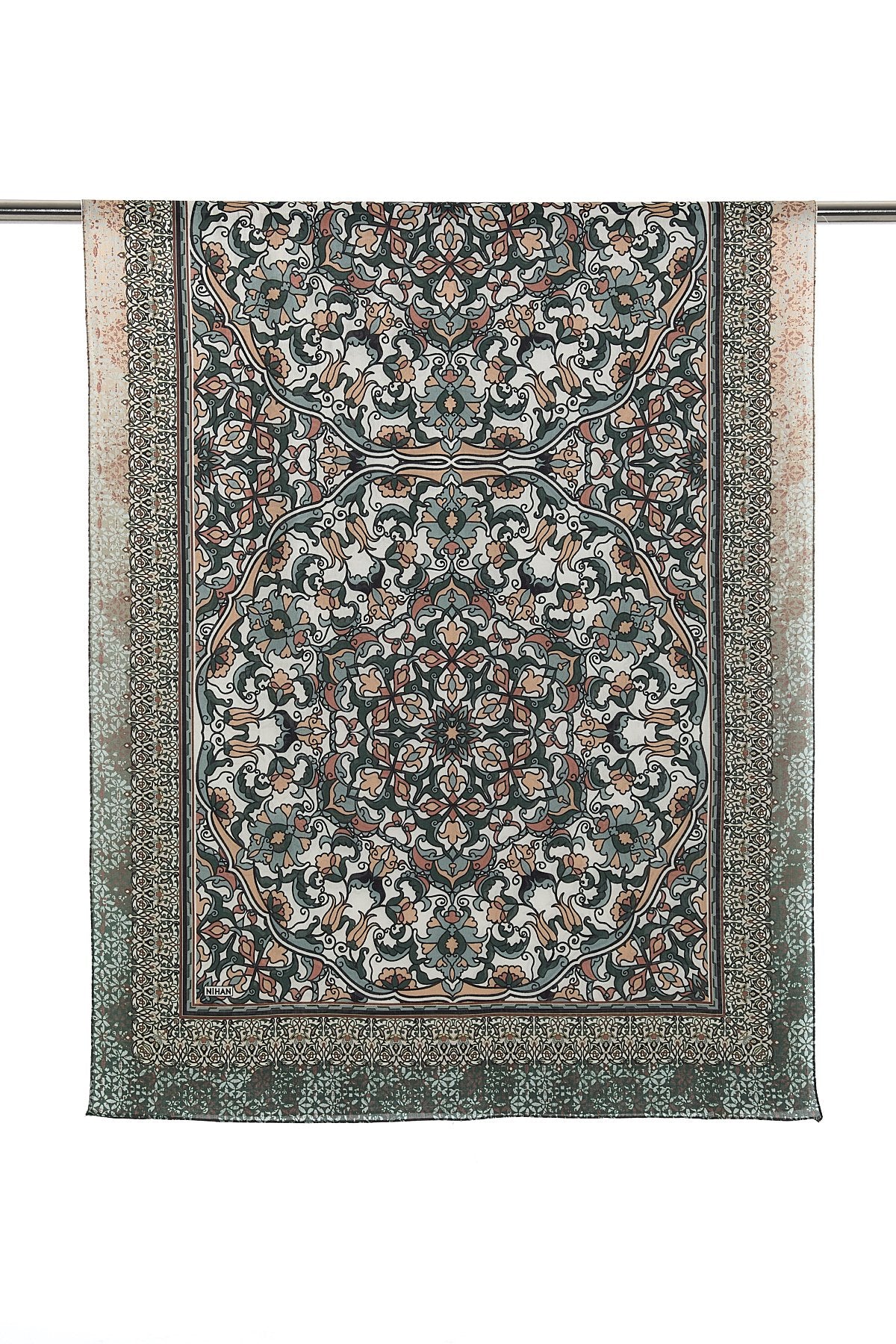 Patterned Cotton Scarf - Green