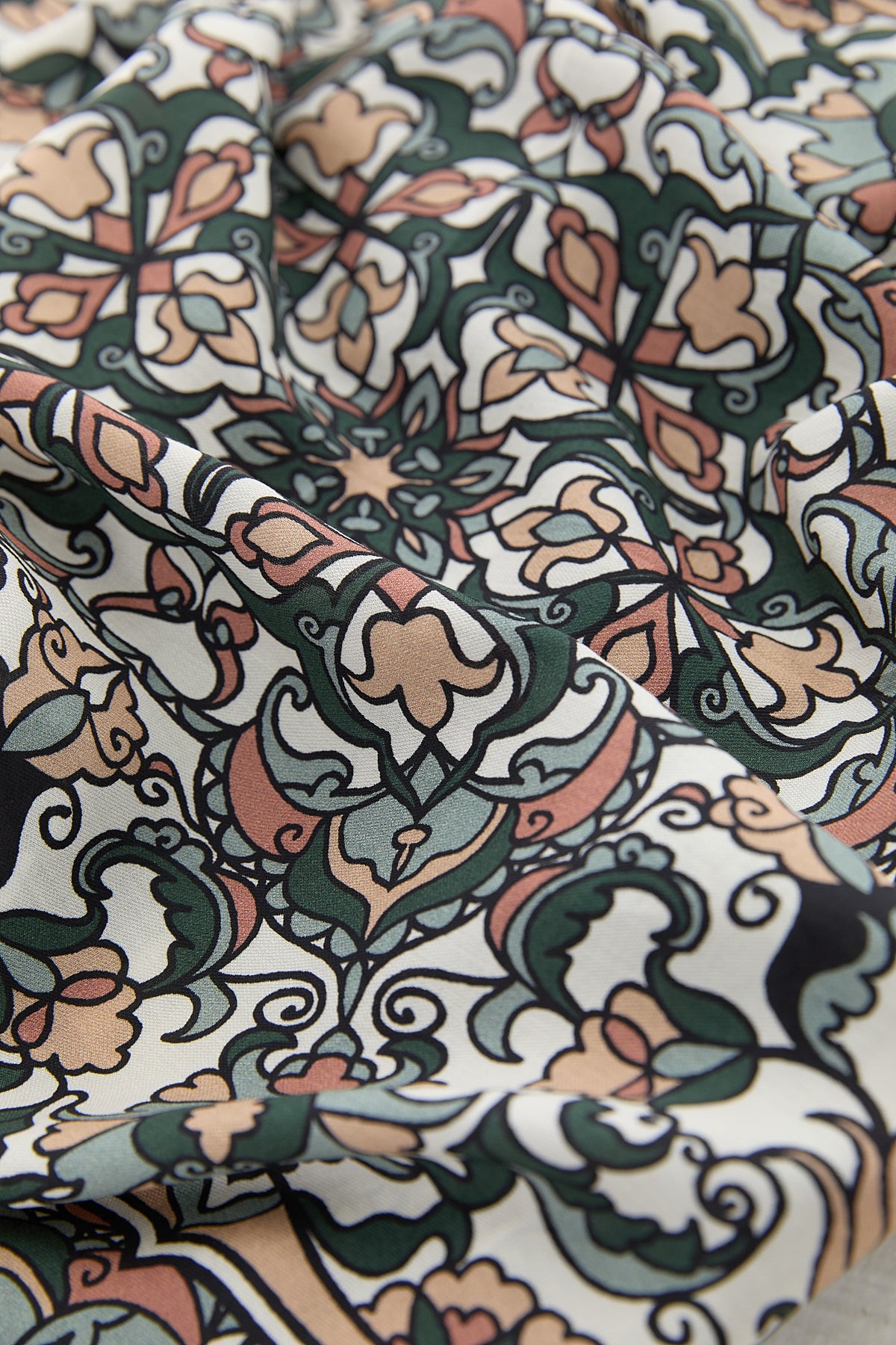 Patterned Cotton Scarf - Green