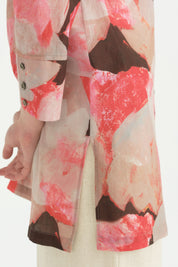 Desenli Pamuk Tunik - Pembe