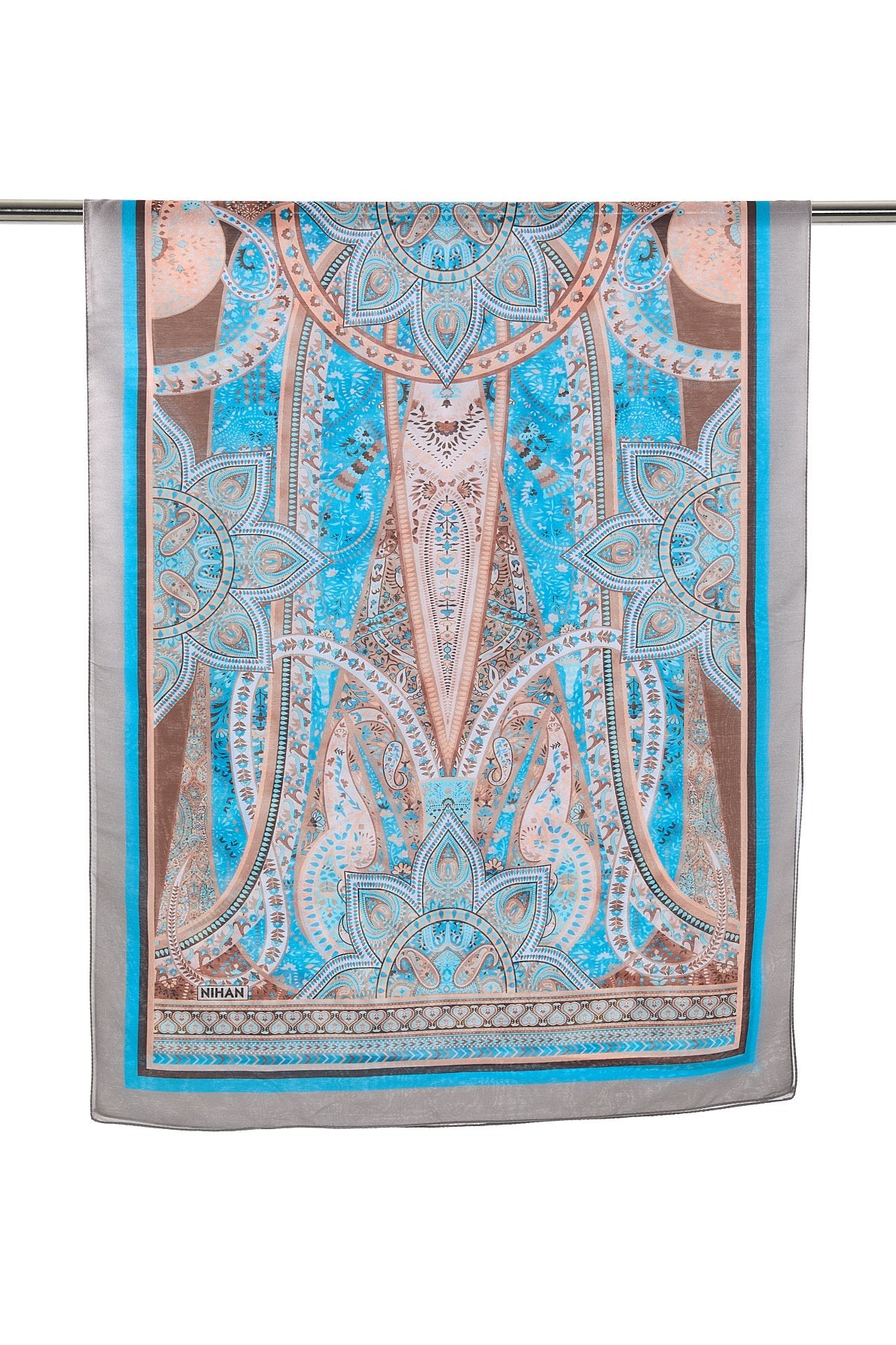 Patterned Soft Scarf - Grey