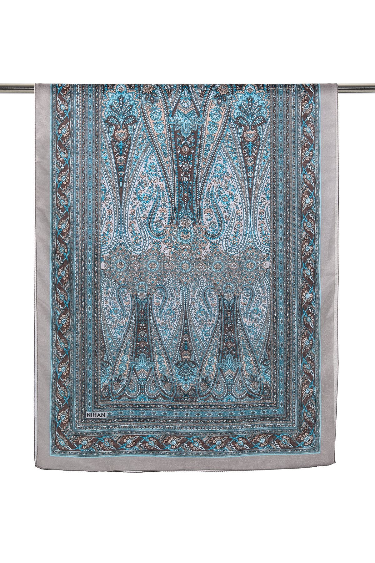 Patterned Soft Scarf - Grey