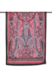 Patterned Soft Scarf - Red