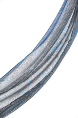 Patterned Soft Scarf - Navy Blue