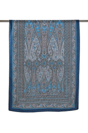 Patterned Soft Scarf - Navy Blue