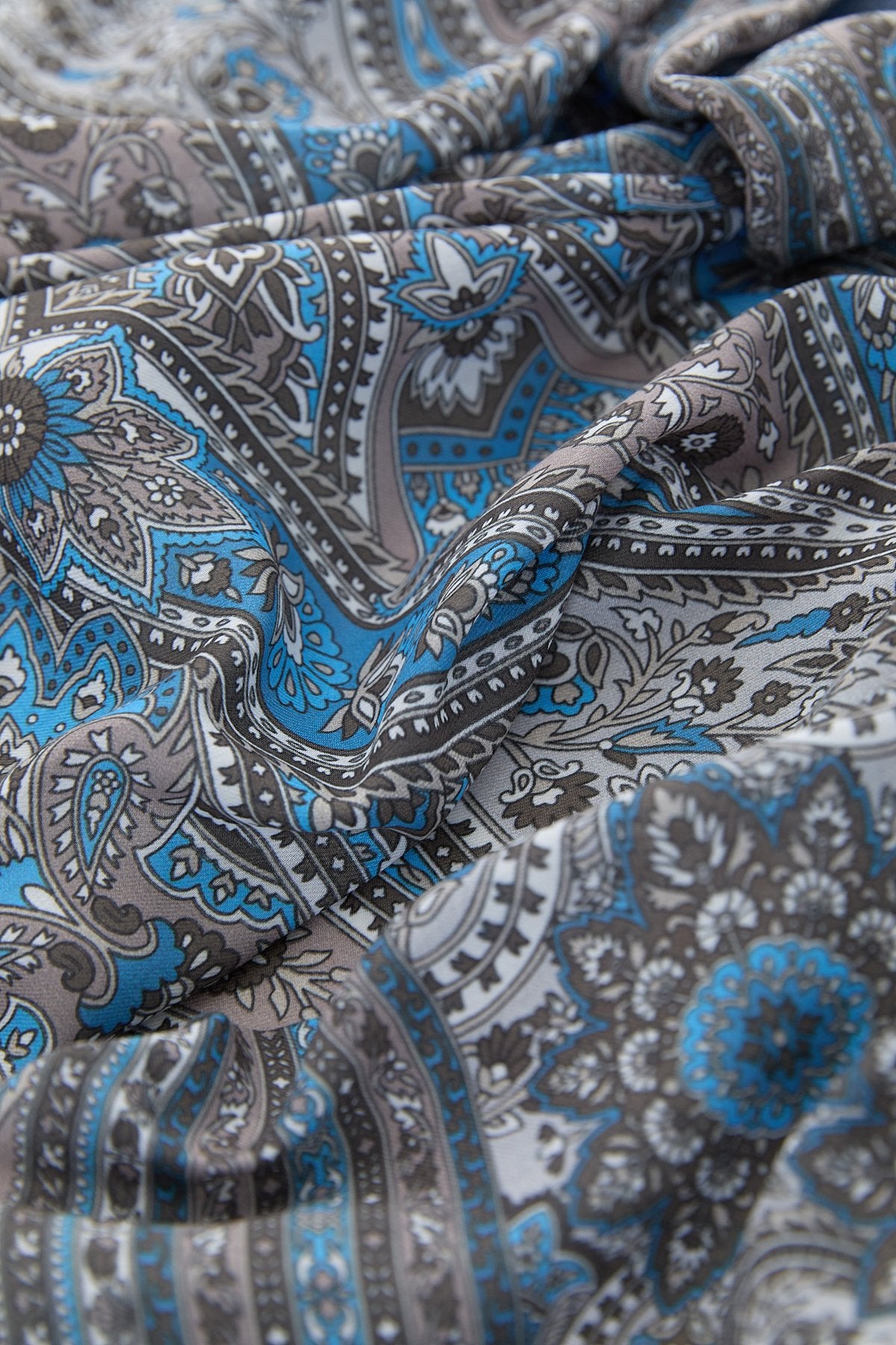 Patterned Soft Scarf - Navy Blue