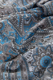 Patterned Soft Scarf - Navy Blue