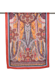 Patterned Soft Shawl - Orange