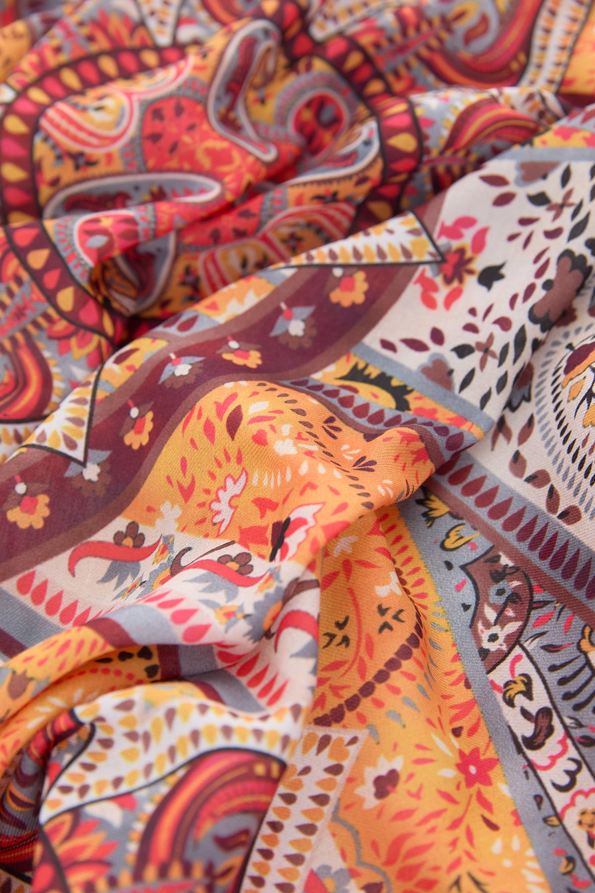 Patterned Soft Shawl - Orange
