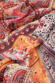 Patterned Soft Shawl - Orange