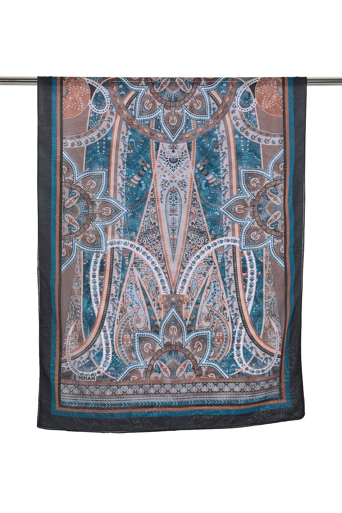 Patterned Soft Scarf - Black