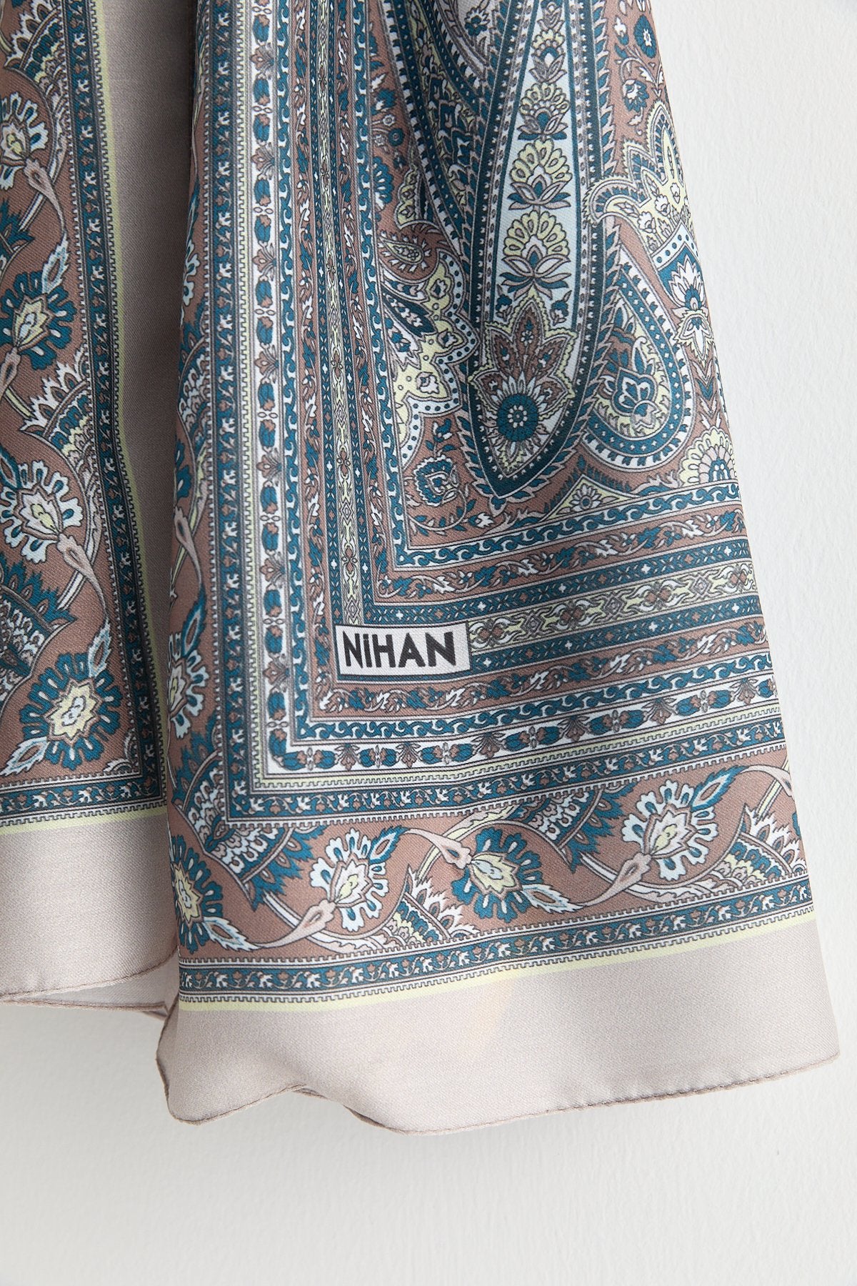 Patterned Soft Scarf - Mink