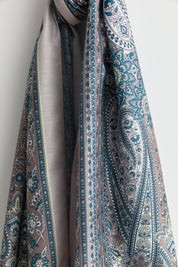 Patterned Soft Scarf - Mink