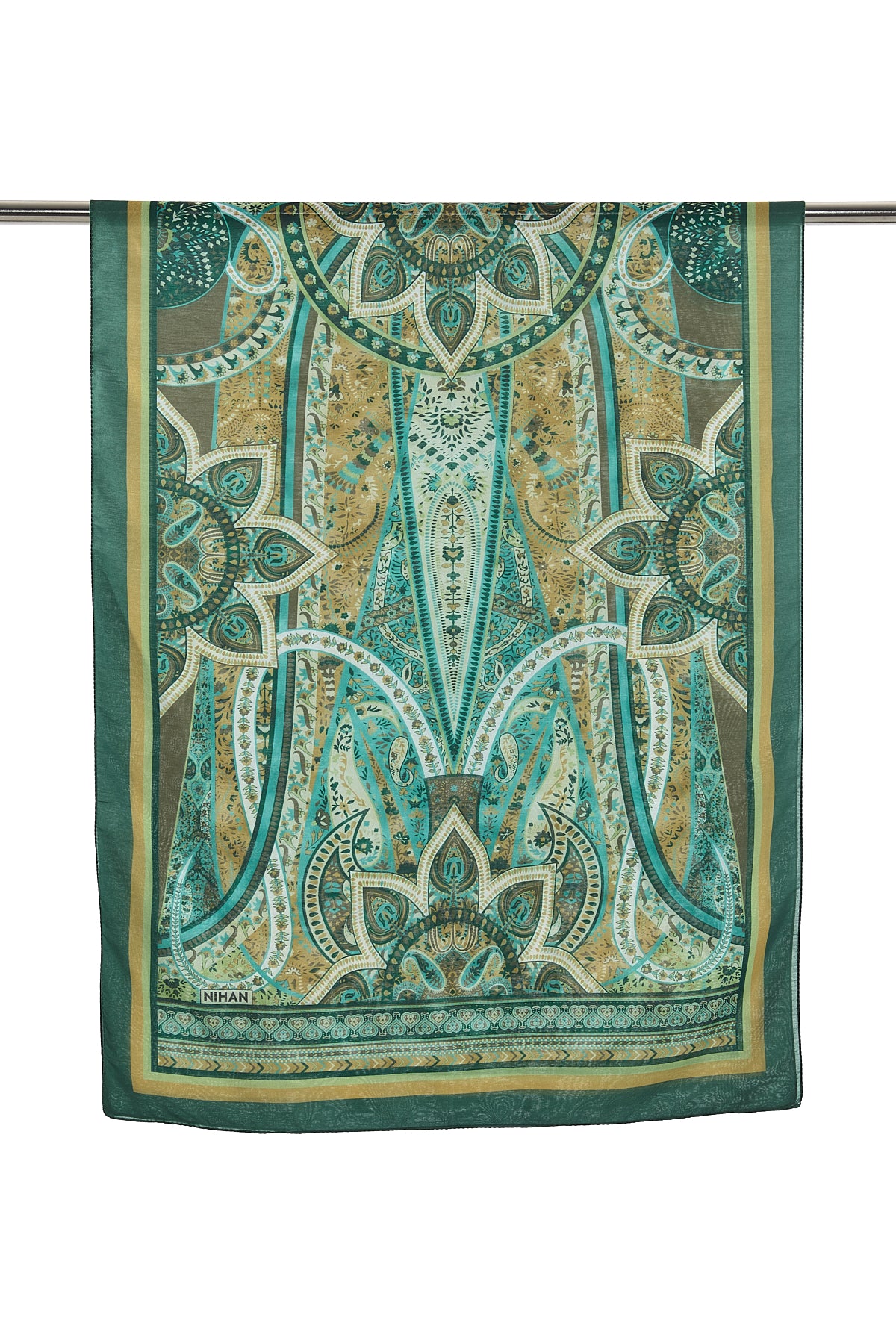 Patterned Soft Scarf - Green