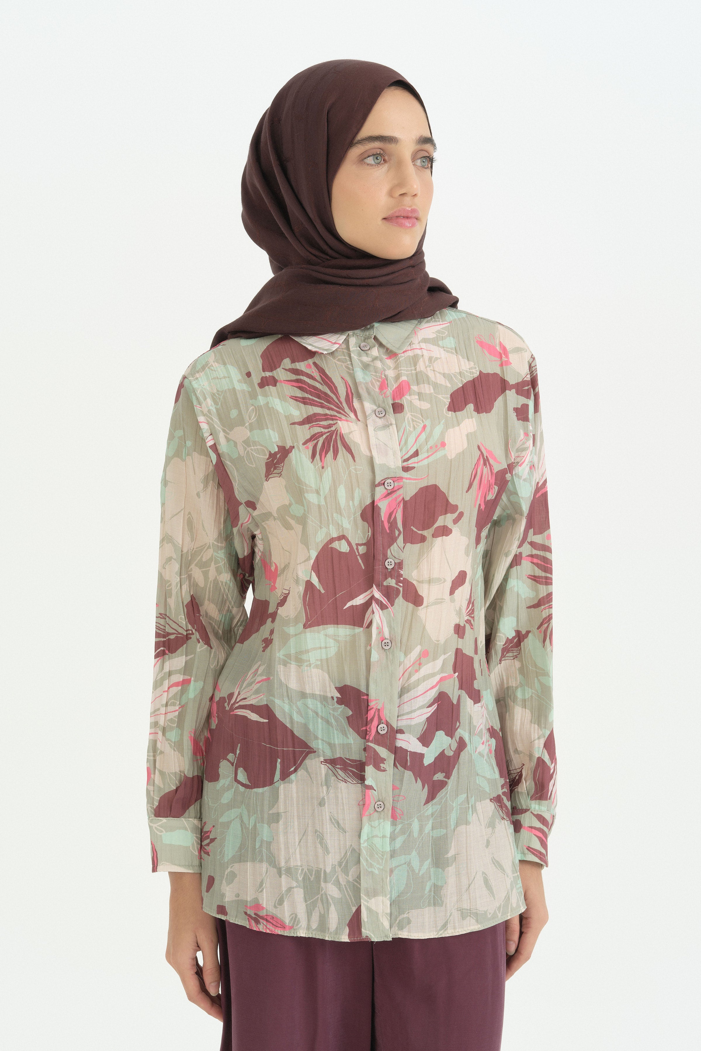 Desenli Tunik Pantolon Takım - Mint