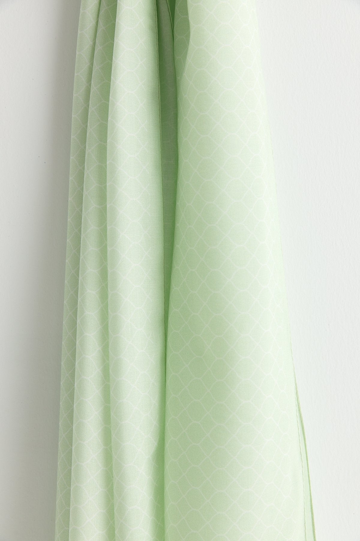 Patterned Viscose Silk Scarf - Khaki
