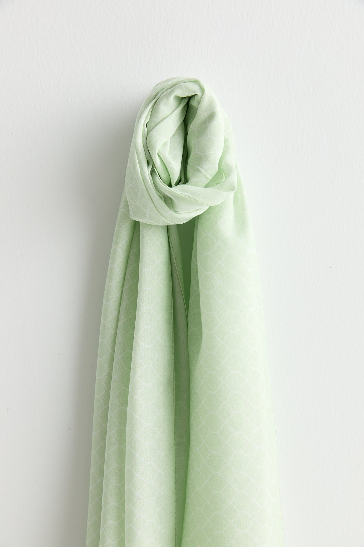 Patterned Viscose Silk Scarf - Khaki