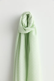 Patterned Viscose Silk Scarf - Khaki