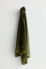 Patterned Viscose Silk Scarf - Khaki