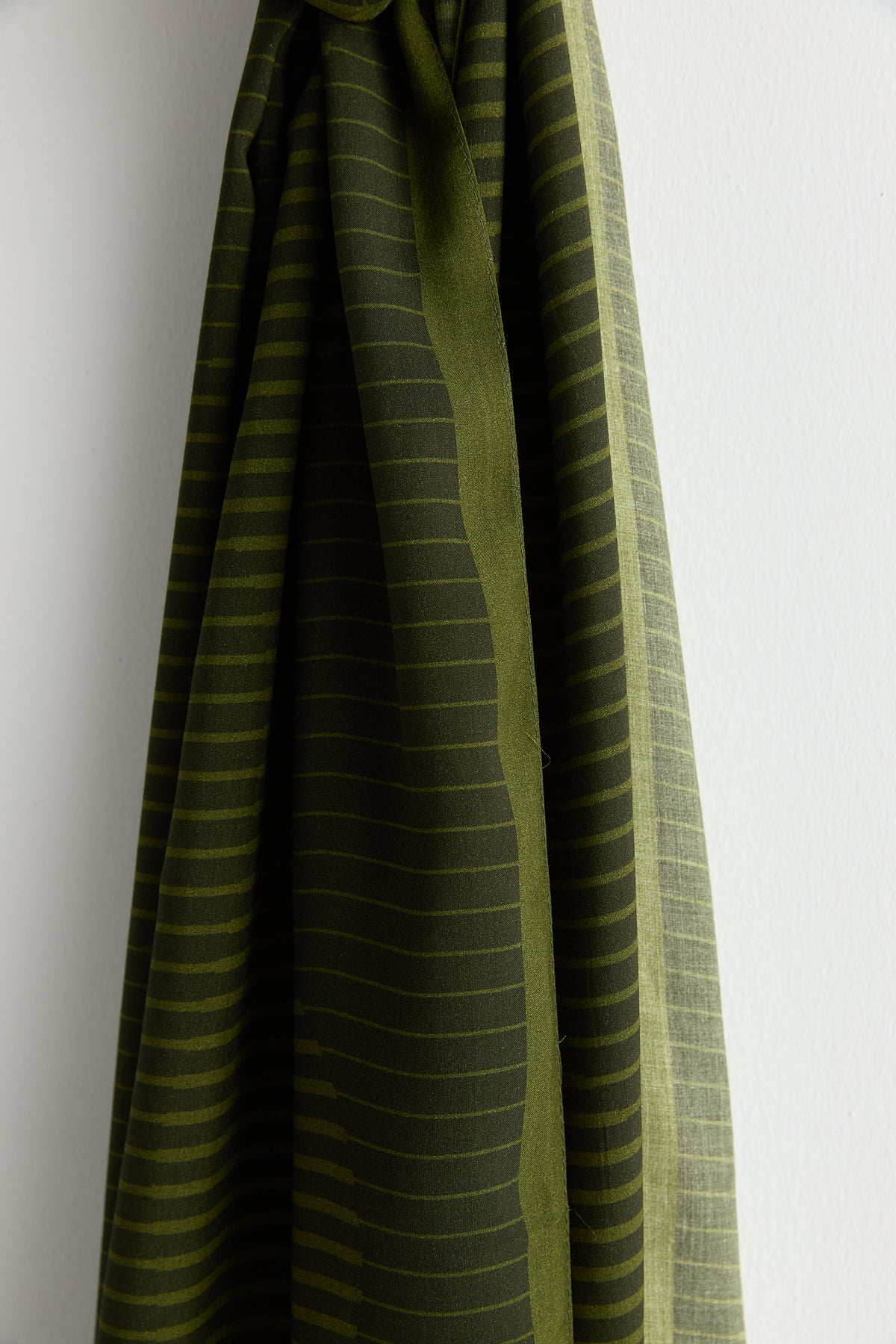 Patterned Viscose Silk Scarf - Khaki
