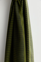Patterned Viscose Silk Scarf - Khaki