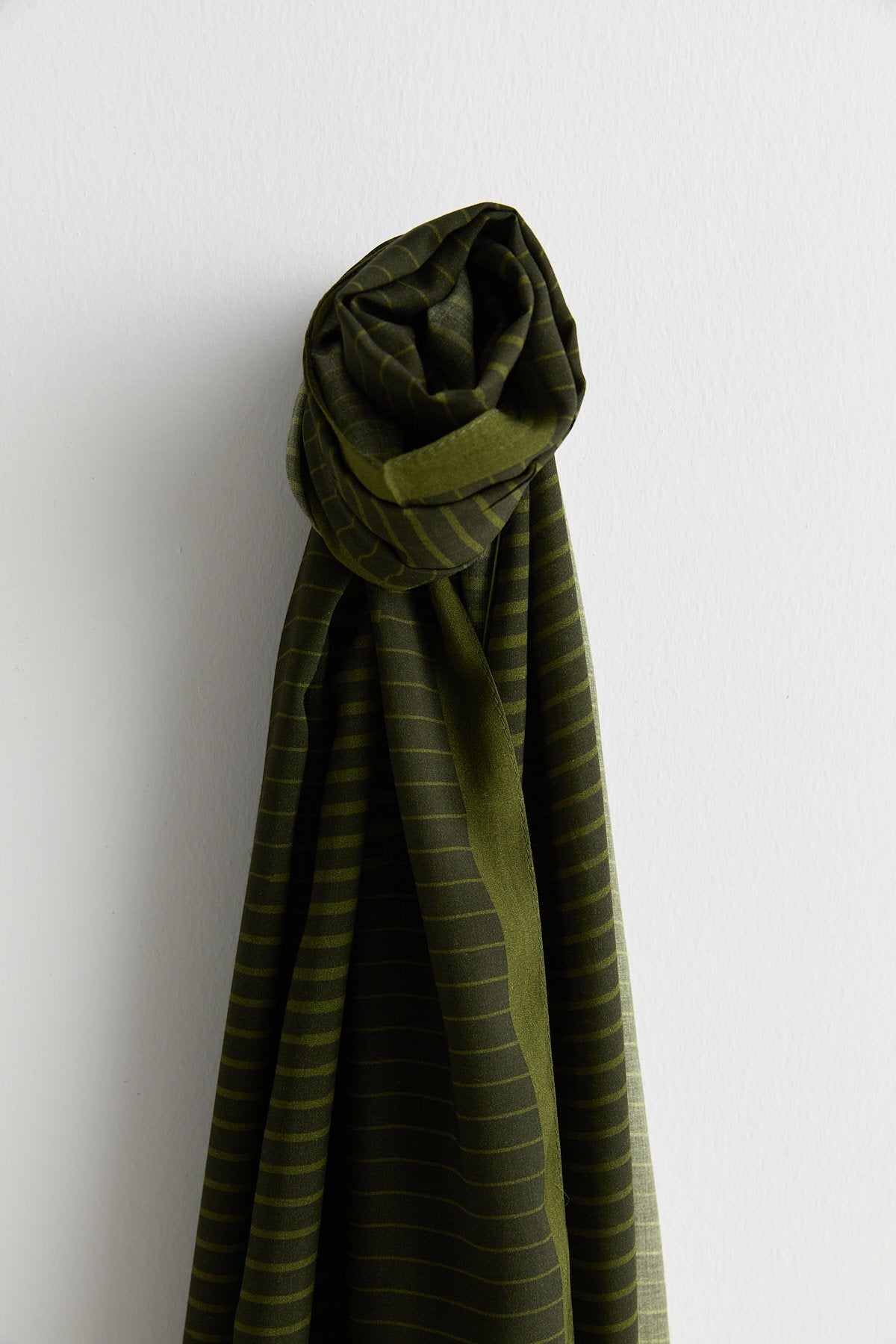 Patterned Viscose Silk Scarf - Khaki