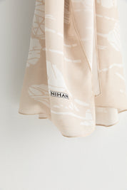 Patterned Viscose Silk Scarf - Powder Pink