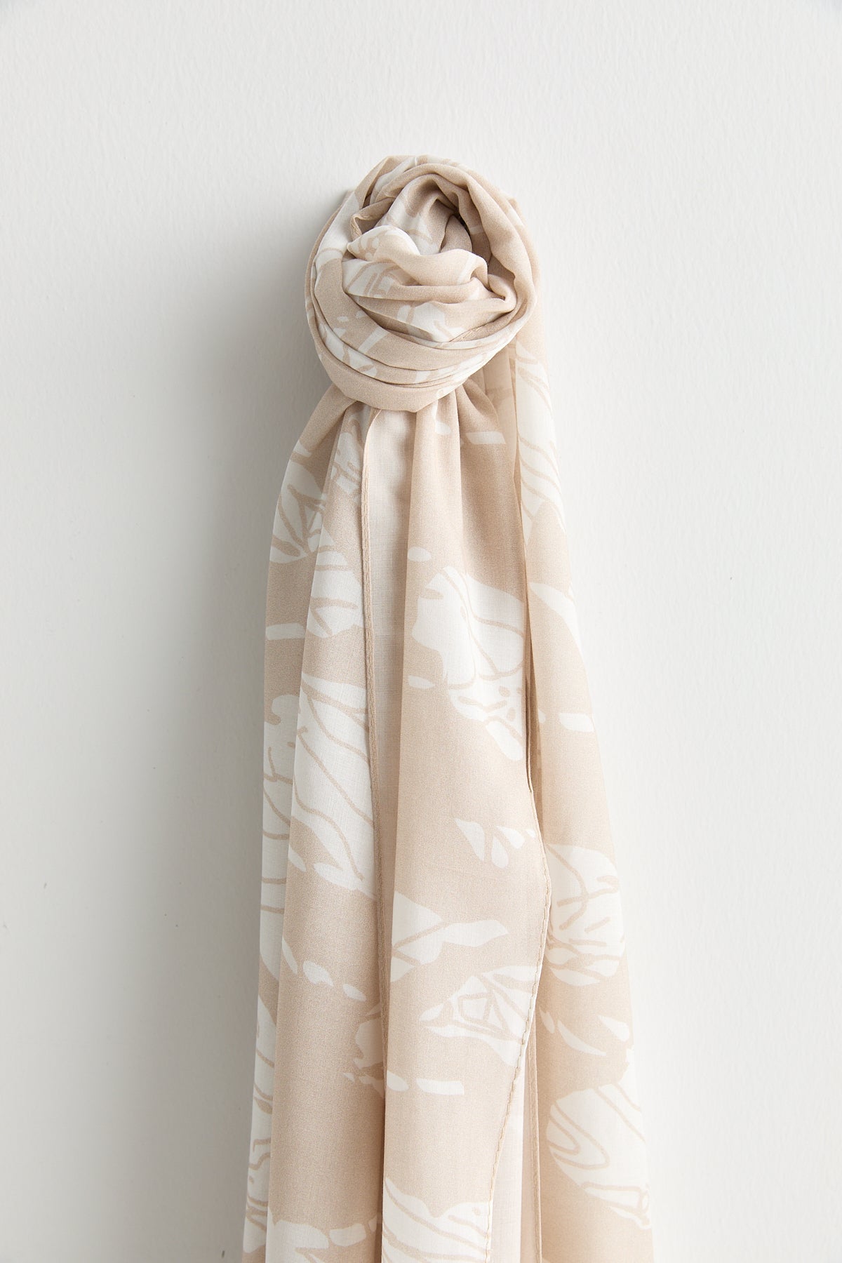 Patterned Viscose Silk Scarf - Powder Pink