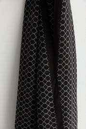 Patterned Viscose Silk Scarf - Black