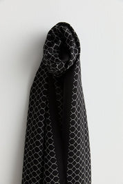 Patterned Viscose Silk Scarf - Black