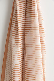 Patterned Viscose Silk Scarf - Cinnamon