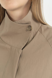 Dik Asimetrik Yaka Kap - Vizon