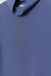 High Neck Basic Knitted Blouse - Indigo